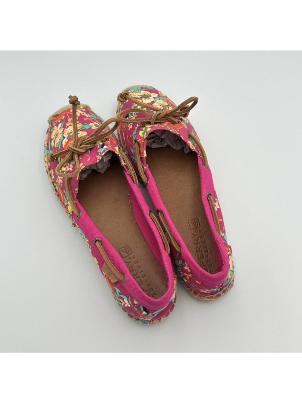 Sperry Espadrilles Women's Size 9 Pink Floral Slip On Flat Shoes Canvas STS93180 - Picture 2 of 10